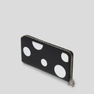 Picture of KARL LAGERFELD WOMEN'S IKON PEBBLE CONTINENTAL WALLET VARIABLE BW POLKA DOT 2