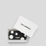 Picture of KARL LAGERFELD WOMEN'S IKON PEBBLE CONTINENTAL WALLET VARIABLE BW POLKA DOT 4