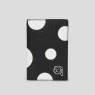 Picture of KARL LAGERFELD WOMEN'S IKON PEBBLE PASSPORT CASE GP VARIABLE BW POLKA DOT 1