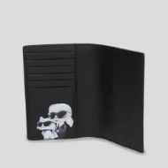 Picture of KARL LAGERFELD WOMEN'S IKON PEBBLE PASSPORT CASE GP VARIABLE BW POLKA DOT 3