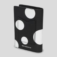 Picture of KARL LAGERFELD WOMEN'S IKON PEBBLE PASSPORT CASE GP VARIABLE BW POLKA DOT 2