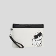 Снимка на KARL LAGERFELD ДАМСКА ЧАНТА IKON CHOUPETTE POUCH OFF WHITE 1