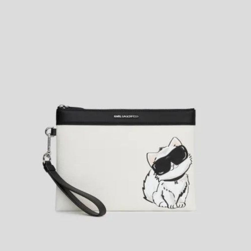 Снимка на KARL LAGERFELD ДАМСКА ЧАНТА IKON CHOUPETTE POUCH OFF WHITE