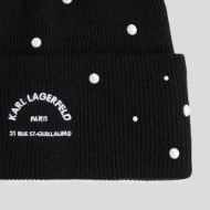 Picture of KARL LAGERFELD WOMEN'S RSG PEARLS BEANIE BLACK 3