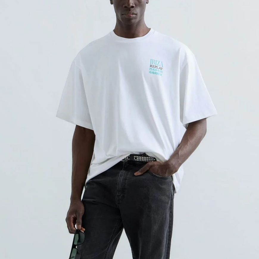 Снимка на REPLAY X MARTIN GARRIX IBIZA T-SHIRT WITH GRAPHIC NATURAL WHITE БЛУЗА