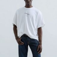 Снимка на REPLAY X MARTIN GARRIX T-SHIRT WITH LETTERING AND LOGO NATURAL WHITE БЛУЗА 1