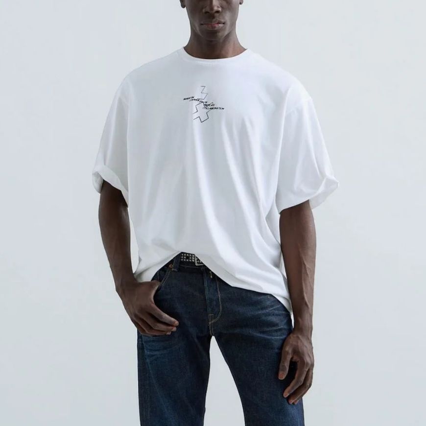 Снимка на REPLAY X MARTIN GARRIX T-SHIRT WITH LETTERING AND LOGO NATURAL WHITE БЛУЗА