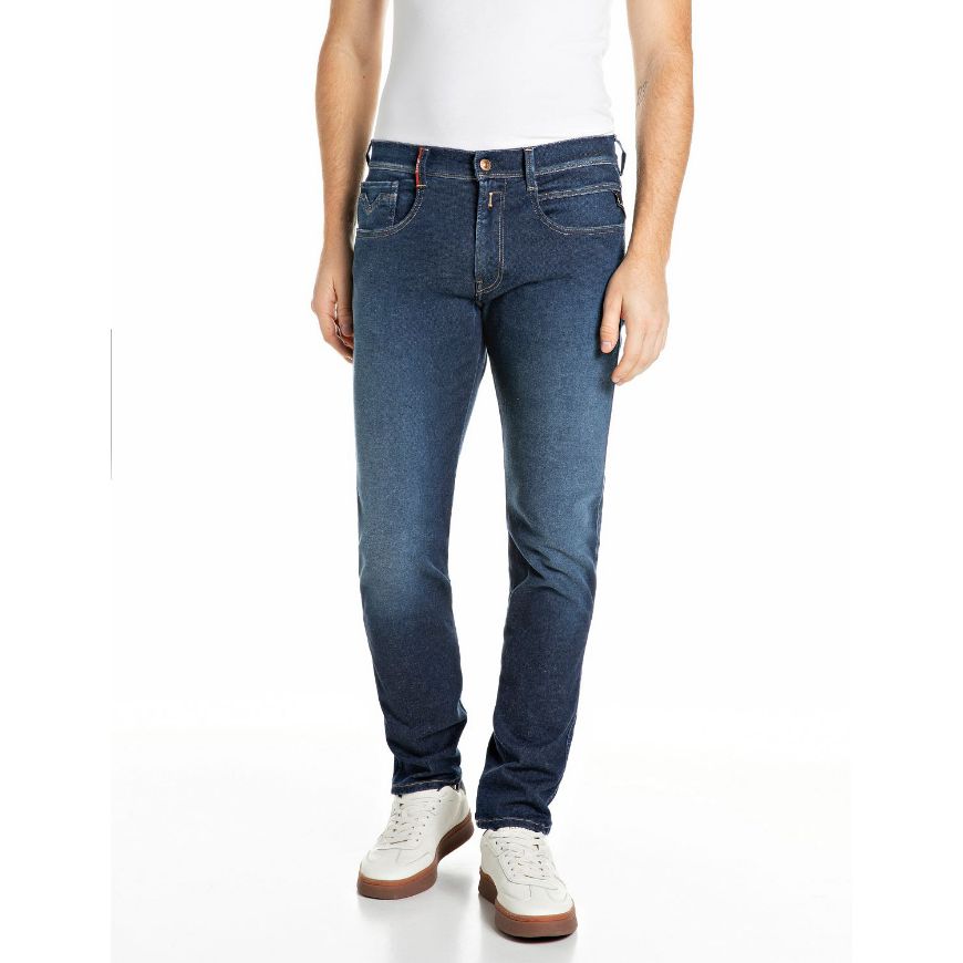 Снимка на REPLAY МЪЖКИ ДЕНИМ ANBASS SLIM-FIT HYPERFLEX STRETCH DENIM JEANS DARK BLUE