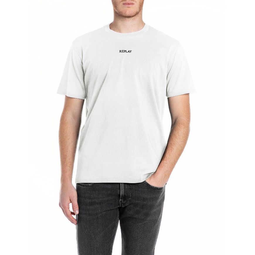 Снимка на REPLAY МЪЖКА БЛУЗА JERSEY T-SHIRT WITH LETTERING NATURAL WHITE