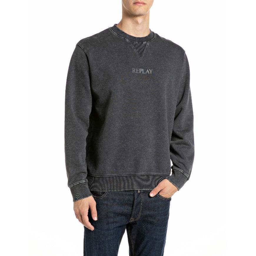 Снимка на REPLAY МЪЖКИ СУИТШЪРТ SOFT FLEECE SWEATSHIRT WITH MID LOGO ON CHEST RAVEN