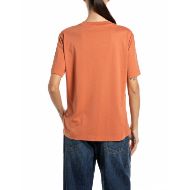 Снимка на REPLAY ДАМСКИ ТОП BOXY-FIT DENIM GOODS PRINT COTTON T-SHIRT RUST 2