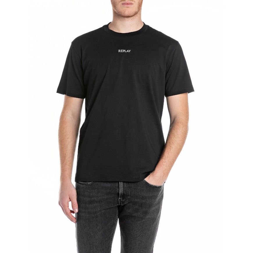 Снимка на REPLAY МЪЖКА БЛУЗА JERSEY T-SHIRT WITH LETTERING BLACK