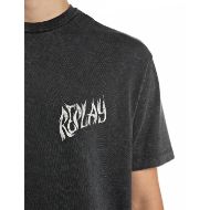 Снимка на REPLAY МЪЖКА БЛУЗА ACID WASH RELAXED JERSEY T-SHIRT WITH PRINT RAVEN 4