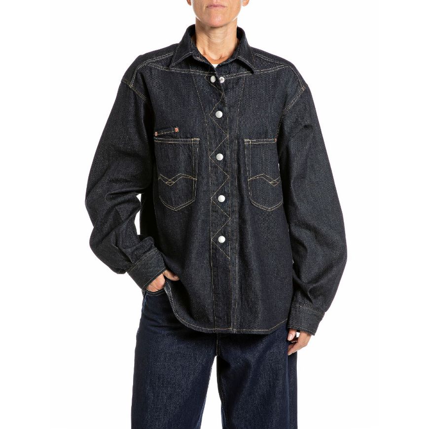 Снимка на REPLAY ДАМСКА РИЗА BOYFRIEND INDIGO DENIM SHIRT DARK BLUE