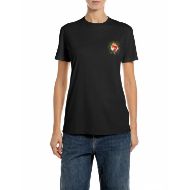 Снимка на REPLAY ДАМСКИ ТОП COTTON T-SHIRT WITH HEART PRINT BLACK 1