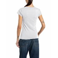 Снимка на REPLAY ДАМСКИ ТОП JERSEY V-NECK T-SHIRT WITH LOGO NATURAL WHITE 2