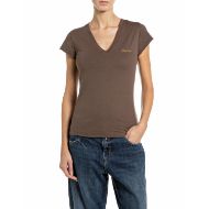 Снимка на REPLAY ДАМСКИ ТОП JERSEY V-NECK T-SHIRT WITH LOGO PINECONE 1