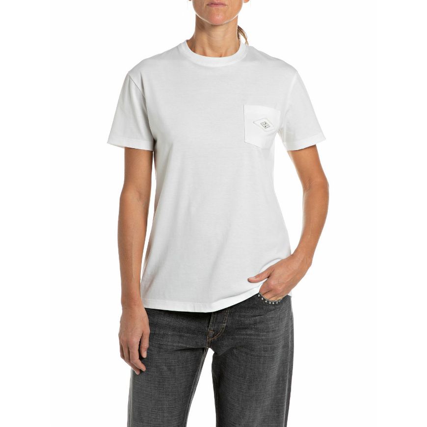 Снимка на REPLAY ДАМСКИ ТОП JERSEY POCKET T-SHIRT NATURAL WHITE