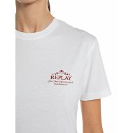 Снимка на REPLAY ДАМСКИ ТОП COTTON JERSEY T-SHIRT WITH LOGO NATURAL WHITE 4