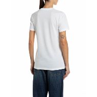 Снимка на REPLAY ДАМСКИ ТОП COTTON JERSEY T-SHIRT WITH LOGO NATURAL WHITE 2