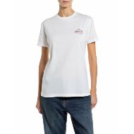 Снимка на REPLAY ДАМСКИ ТОП COTTON JERSEY T-SHIRT WITH LOGO NATURAL WHITE 1