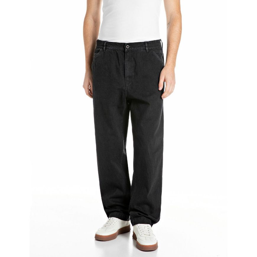 Снимка на REPLAY МЪЖКИ ДЕНИМ TYDE TAPERED-FIT BLACK COTTON DENIM JEANS BLACK DELAVÉ