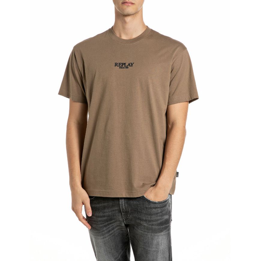 Снимка на REPLAY МЪЖКА БЛУЗА SHORT-SLEEVED SMALL LOGO COTTON T-SHIRT MUD