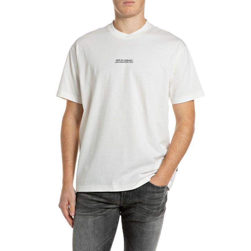 Снимка на REPLAY МЪЖКА БЛУЗА CUSTOM MOTORCYCLE RELAXED JERSEY T-SHIRT GARDENIA