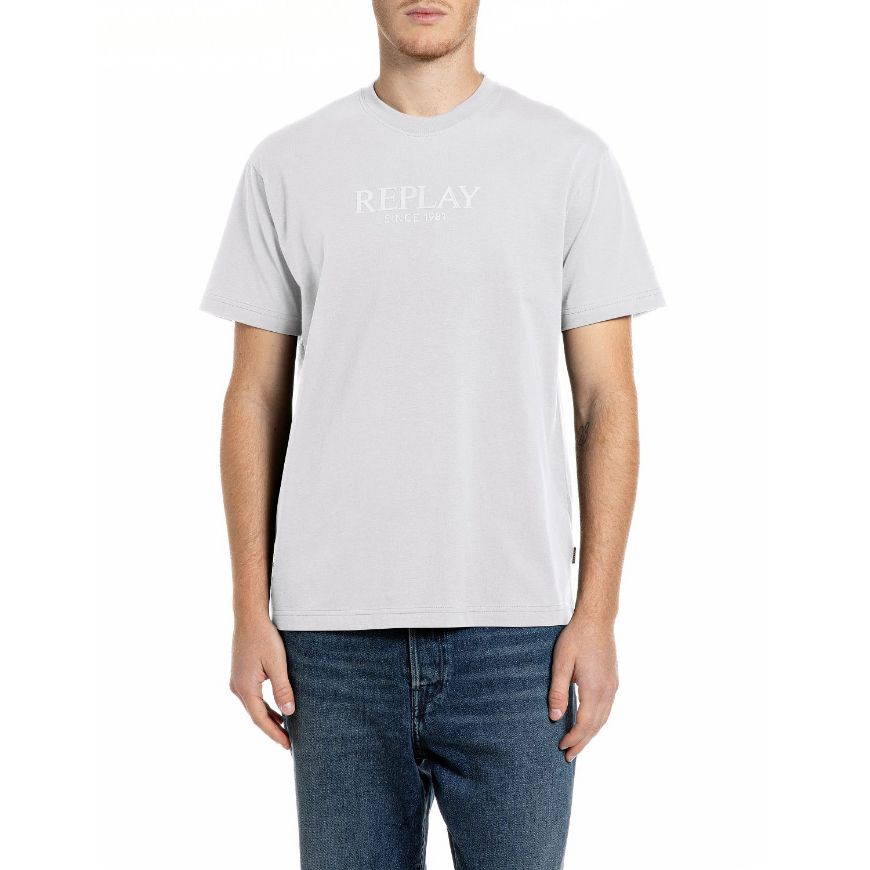 Снимка на REPLAY МЪЖКА БЛУЗА SHORT-SLEEVED BIG LOGO COTTON T-SHIRT NATURAL WHITE
