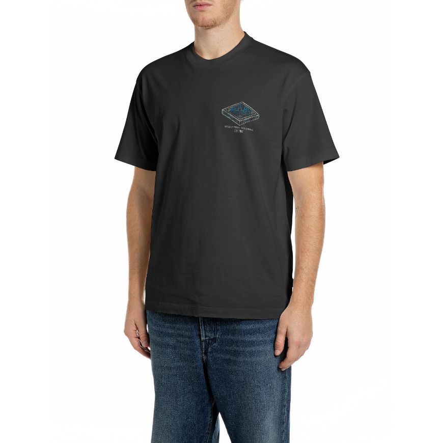 Снимка на REPLAY МЪЖКА БЛУЗА RELAXED JERSEY T-SHIRT WITH PRINTS BLACK
