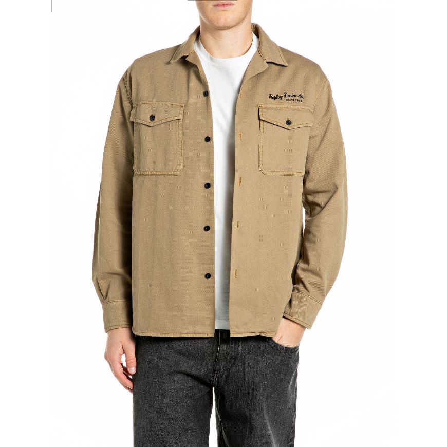 Picture of REPLAY MEN'S RELAXED REGULAR TWILL SHIRT PLANTATION