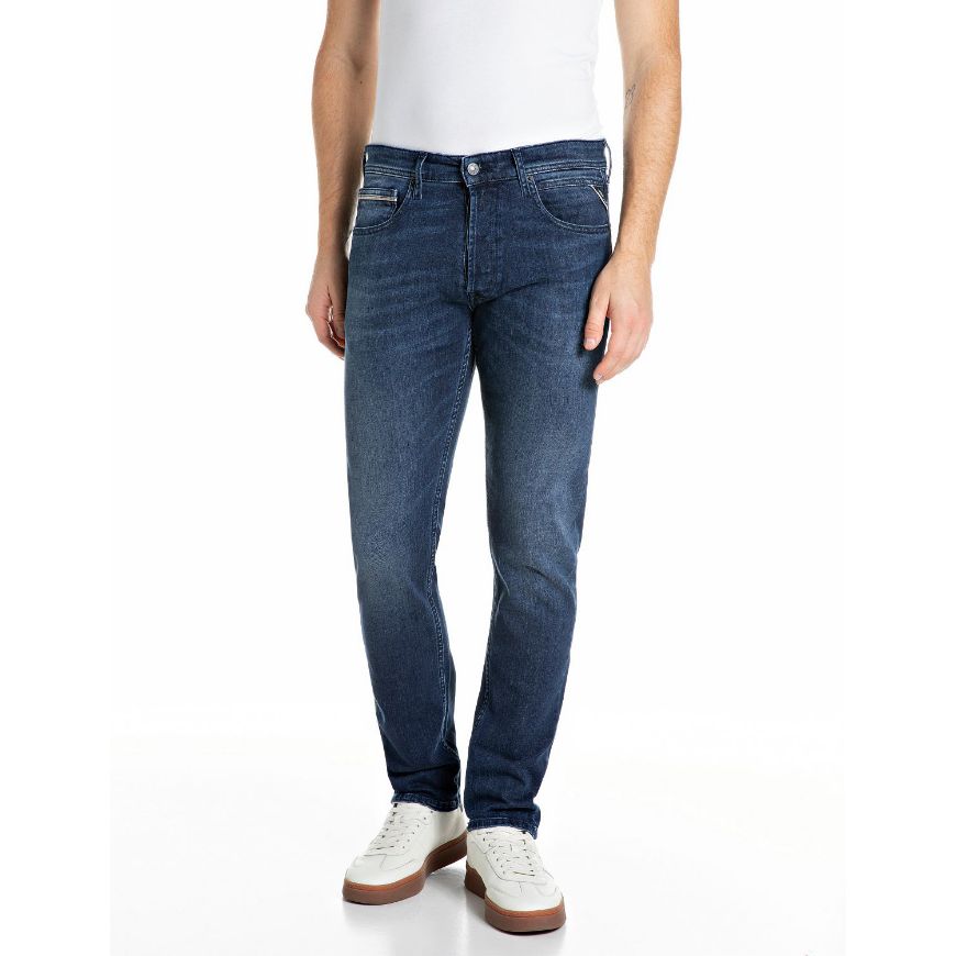 Снимка на REPLAY МЪЖКИ ДЕНИМ GROVER STRAIGHT-FIT INDIGO STRETCH DENIM JEANS DARK BLUE