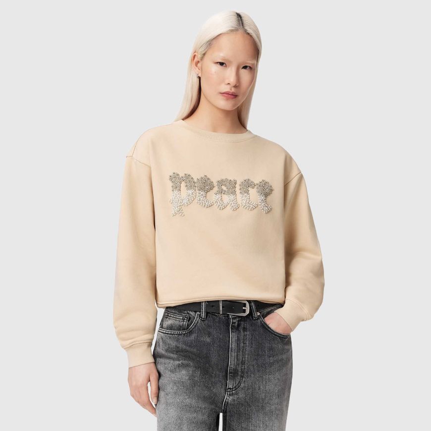Picture of ALLSAINTS WOMEN'S PEACE PIPPA SWEAT SANDY WHITE