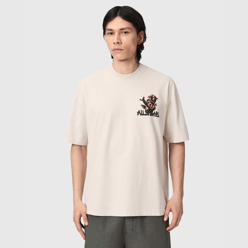 Снимка на ALLSAINTS МЪЖКА БЛУЗА CACTI SHORT SLEEVE CREW DUSK WHITE