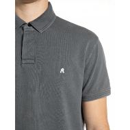 Снимка на REPLAY МЪЖКА БЛУЗА MARBLE DYED COTTON PIQUÉ POLO-SHIRT WITH R LOGO DEEP GREY 4