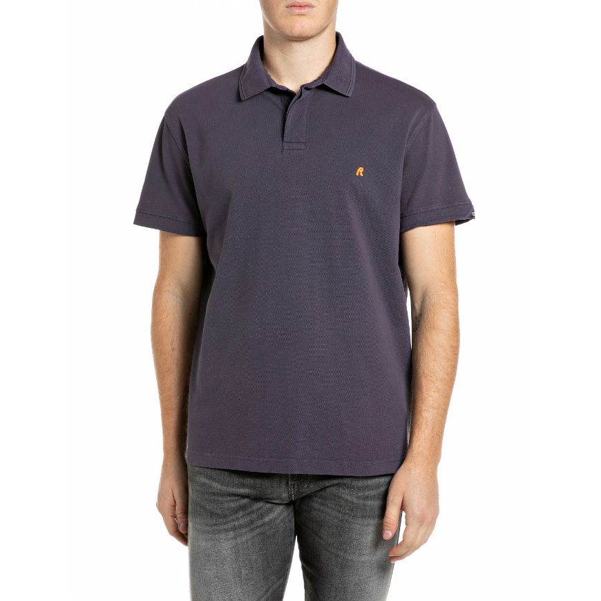 Снимка на REPLAY МЪЖКА БЛУЗА GARMENT DYED PIQUÉ POLO-SHIRT WITH R LOGO NIGHTSHADE