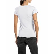 Снимка на REPLAY ДАМСКИ ТОП SLIM-FIT COTTON T-SHIRT WITH LARGE LOGO NATURAL WHITE 2