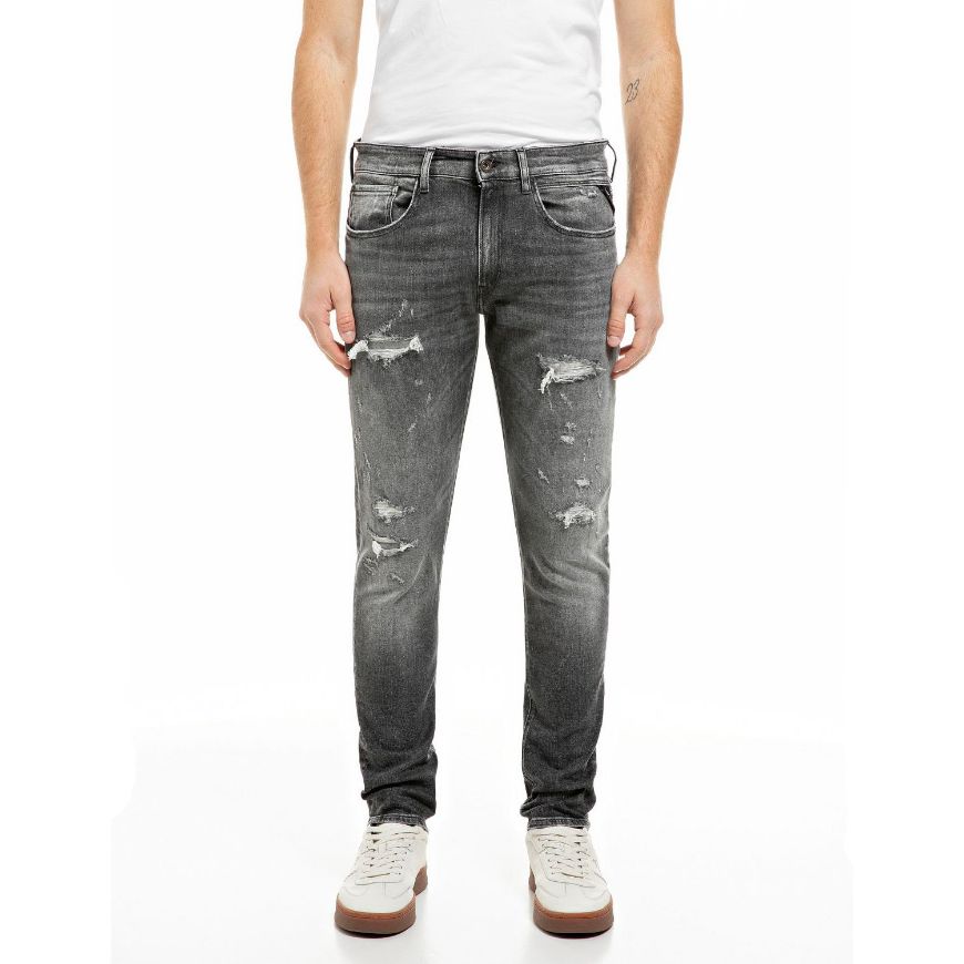 Снимка на REPLAY МЪЖКИ ДЕНИМ ENNYS SKINNY-FIT WHITE WEFT BLACK POWER STRETCH DENIM JEANS DARK GREY