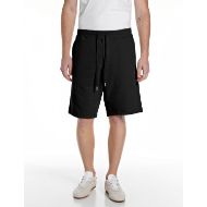 Снимка на REPLAY МЪЖКИ БЕРМУДИ FLEECE SHORTS WITH R EMBROIDERY BLACK 1