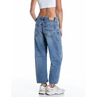 Снимка на REPLAY ДАМСКИ ДЕНИМ JANIE BARREL-FIT COTTON DENIM JEANS MEDIUM BLUE 3