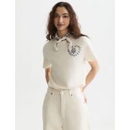 Picture of SCOTCH&SODA WOMEN'S CHEST ARTWORK REGULAR FIT T-SHIRT - EGGNOG 4