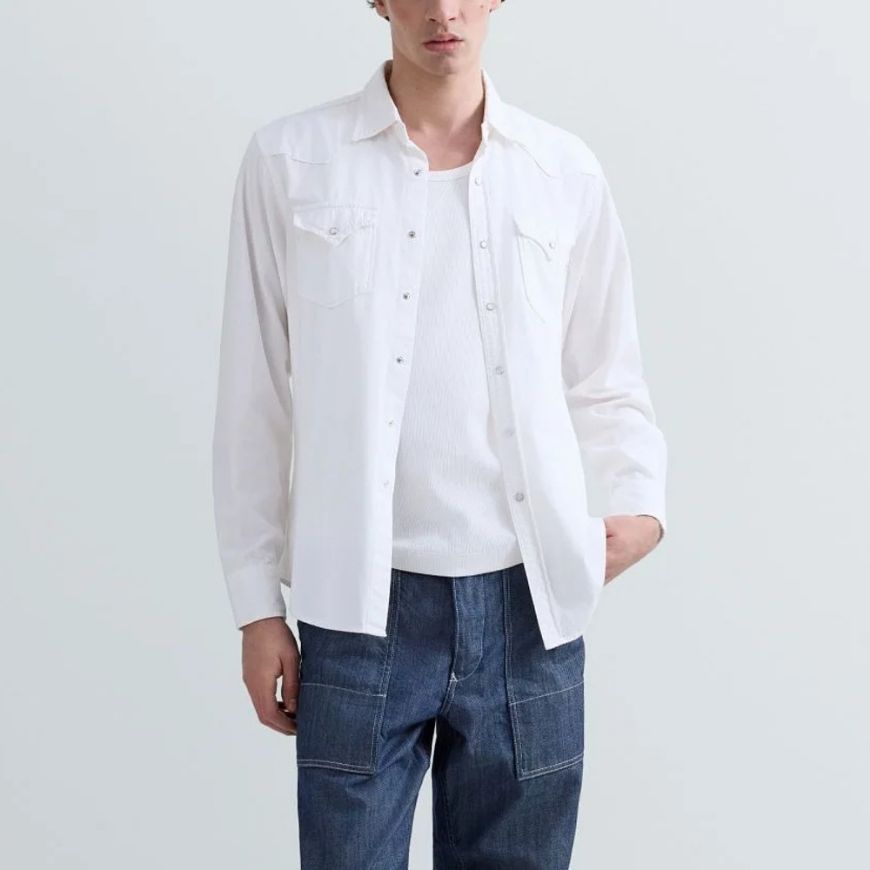 Picture of REPLAY MEN'S WHITE DENIM WESTERN SHIRT