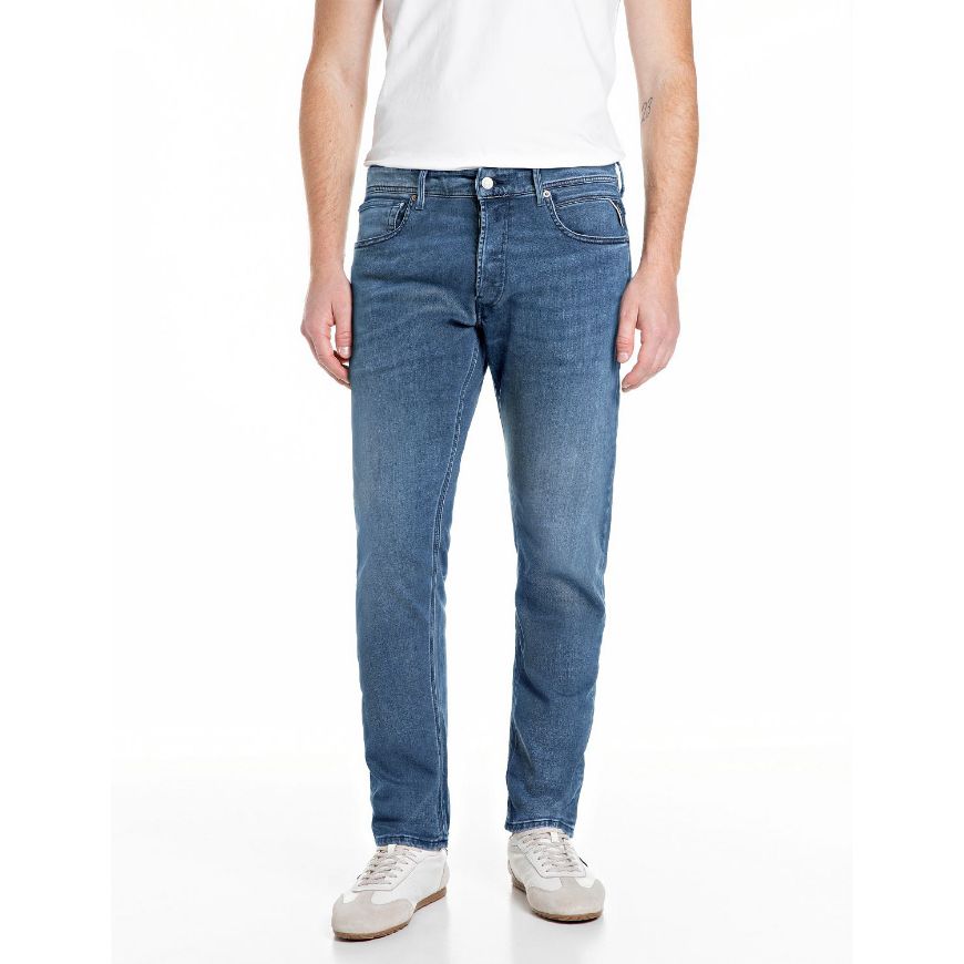 Снимка на REPLAY МЪЖКИ ДЕНИМ WILLBI REGULAR-FIT DARK INDIGO STRETCH DENIM JEANS MEDIUM BLUE