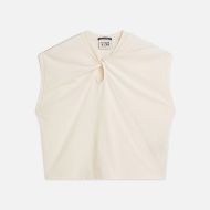 Picture of SCOTCH&SODA WOMEN'S TWISTED NECKLINE T-SHIRT - EGGNOG 1