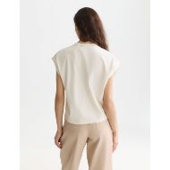 Picture of SCOTCH&SODA WOMEN'S TWISTED NECKLINE T-SHIRT - EGGNOG 5