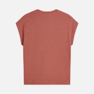 Picture of SCOTCH&SODA WOMEN'S AMPERSAND EMBROIDERY V-NECK T-SHIRT - WITHERED ROSE 2