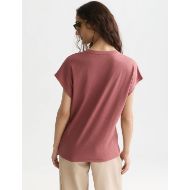 Picture of SCOTCH&SODA WOMEN'S AMPERSAND EMBROIDERY V-NECK T-SHIRT - WITHERED ROSE 5