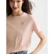 Picture of SCOTCH&SODA WOMEN'S EMBROIDERED LOGO REGULAR FIT T-SHIRT - ROSE DUST 6
