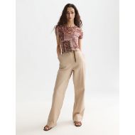 Picture of SCOTCH&SODA WOMEN'S PRINTED MESH SLIM FIT T-SHIRT - TILES FOULARD ROSEDUST 7