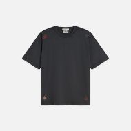 Picture of SCOTCH&SODA WOMEN'S WASHED LOOSE FIT T-SHIRT WITH EMBROIDERY - METEORITE 1
